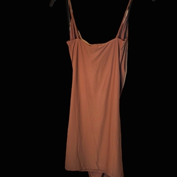 NWT Lumiere Urban Outfitters XS Silky Cocoa Ruched Dress - Picture 14 of 15